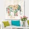 Designart - Boho Paisley Elephant I - Bohemian & Eclectic Canvas Artwork